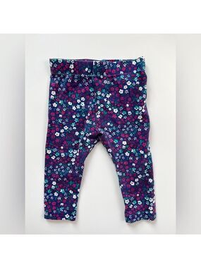 Joe Fresh Blue and Red Leggings with Playful Floral Design